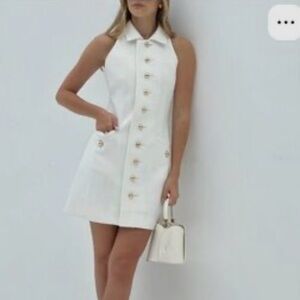 Chic White Button-Down Mini Dress